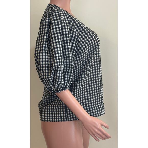 Ganni Black and White Checkered Top - Picture 5 of 16